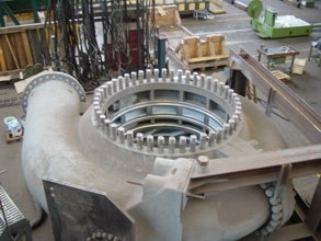 Turbine coated internally for erosion-corrosion protection Turbine coated internally for erosion-corrosion protection