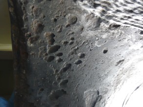 Pitting clearly evident after blasting Pitting clearly evident after blasting