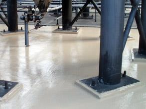 Finished lining of secondary containment area Finished lining of secondary containment area