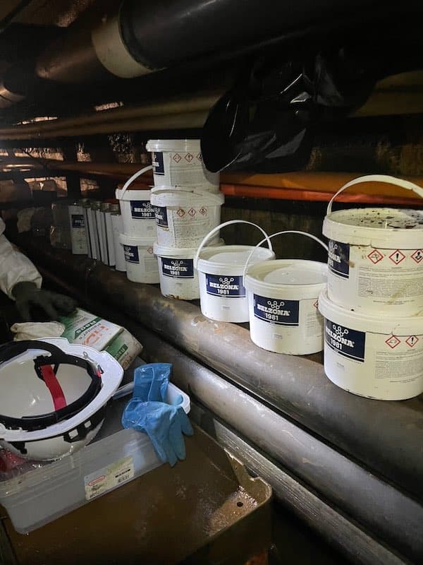 Surface preparation and leak stop applied to ductile iron pipe